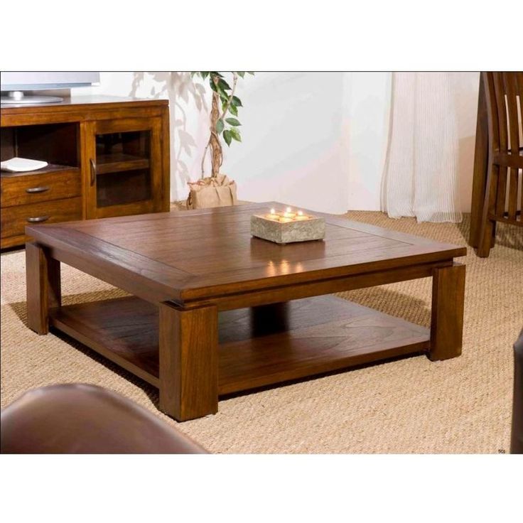 Table Basse Design : Bois Massif et Plateau Vitré pour un Style Contemporain