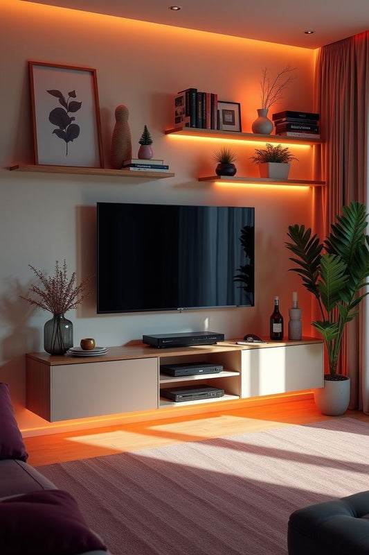 Élégance Suspendue : Meuble à Télé Murale Design