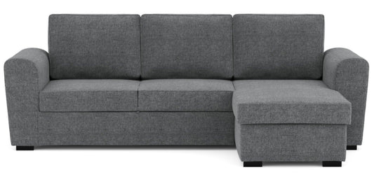 Canapé d'angle réversible convertible FARO 4 pl Tissu Gris Coffre de rangement