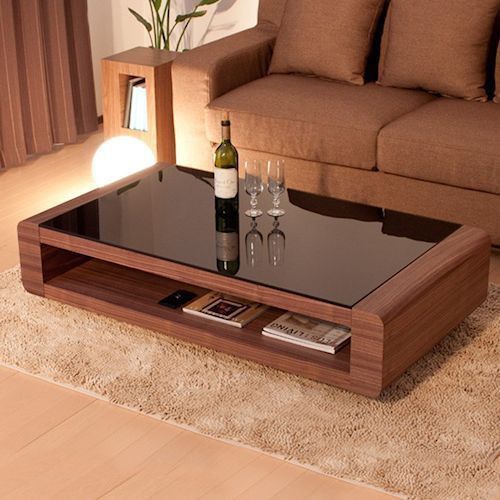 Table Basse Design : Bois Massif et Plateau Vitré pour un Style Contemporain