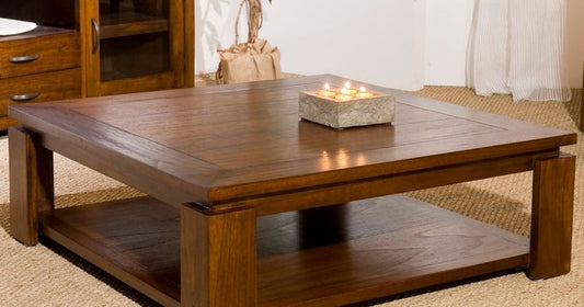 Table Basse Design : Bois Massif et Plateau Vitré pour un Style Contemporain